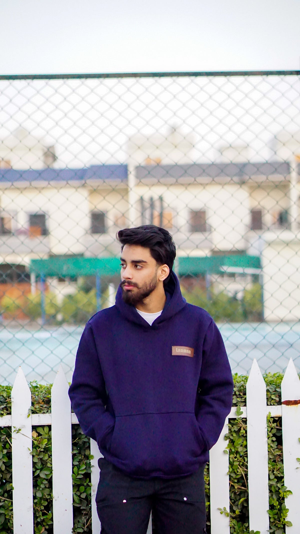 Sophisticated Larman Oversized Navy Blue Hoodie