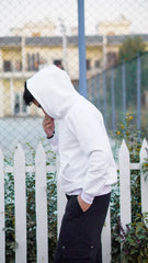 Sophisticated Larman Oversized White Hoodie